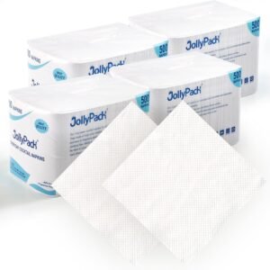JollyPack 2000 Count White Beverage Napkins - 1-Ply 4.9 x 4.9 Folded Bulk Cocktail Napkins Paper